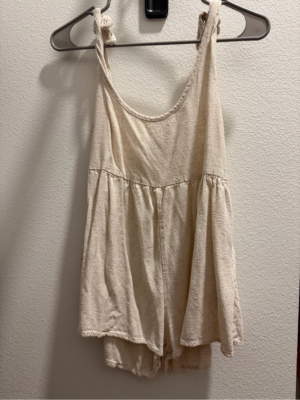 Princess Polly Cream Textured Sleeveless Romper